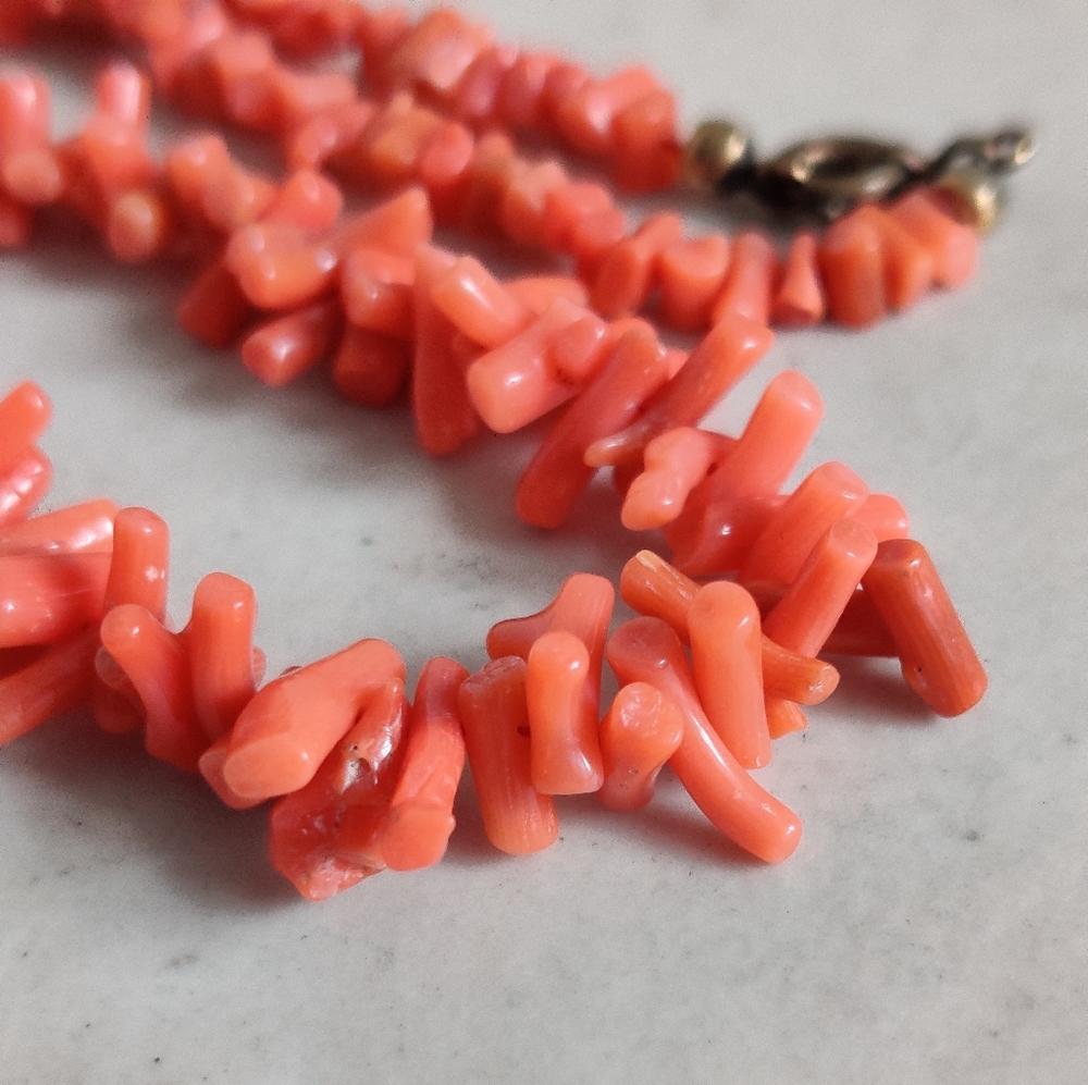 Genuine Undyed Coral Branch Necklace - Picture 14 of 16